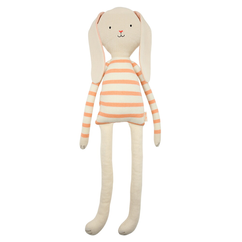 Meri Meri メリメリ Large Coral Stripe Bunny クッションかわいい　大きい　クッション　百貨店子供売り場で人気