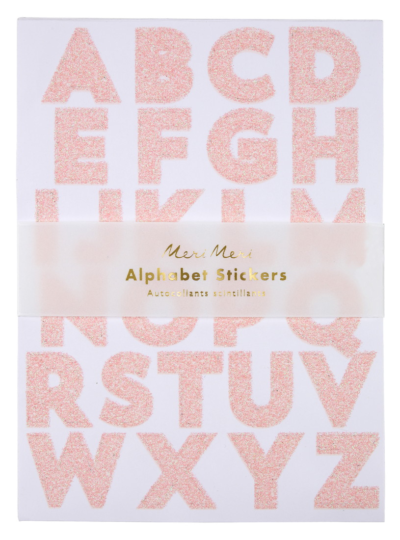 楽天市場 Pink Glitter Alphabet Stickers S 10 S アルファベット シール デコ デコレーション 手作り アルバム スクラップブッキング ラメ Meri Meri 楽天市場店