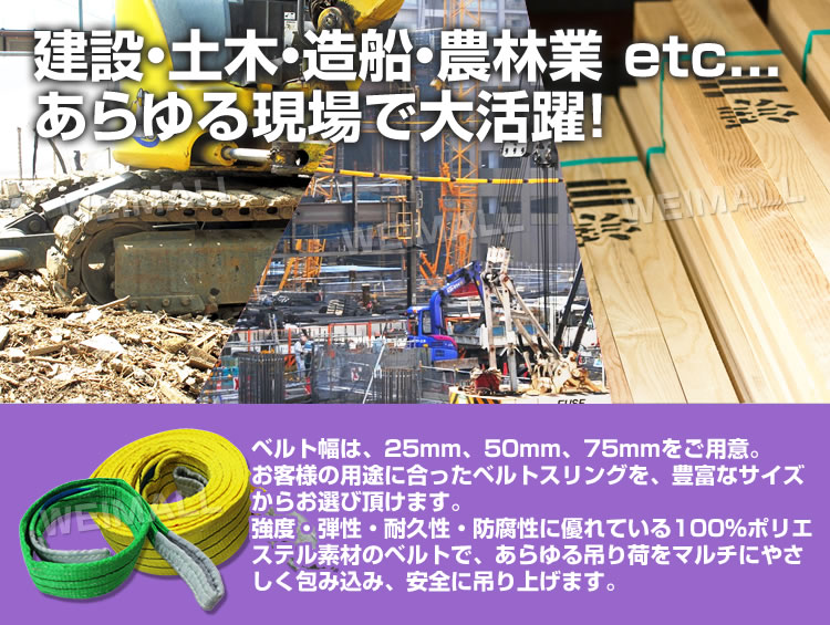 最高の品質の スリングベルト 5m 幅50mm 使用荷重1600kg 吊りベルト ベルトスリング ナイロンスリング ナイロンスリングベルト 繊維ベルト  荷吊りベルト 吊上げ ロープ 牽引 クレーンロープ クレーンベルト 運搬 fucoa.cl