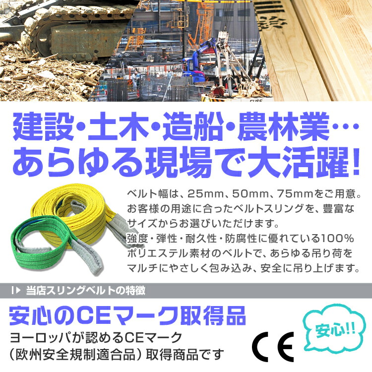 最高の品質の スリングベルト 5m 幅50mm 使用荷重1600kg 吊りベルト ベルトスリング ナイロンスリング ナイロンスリングベルト 繊維ベルト  荷吊りベルト 吊上げ ロープ 牽引 クレーンロープ クレーンベルト 運搬 fucoa.cl