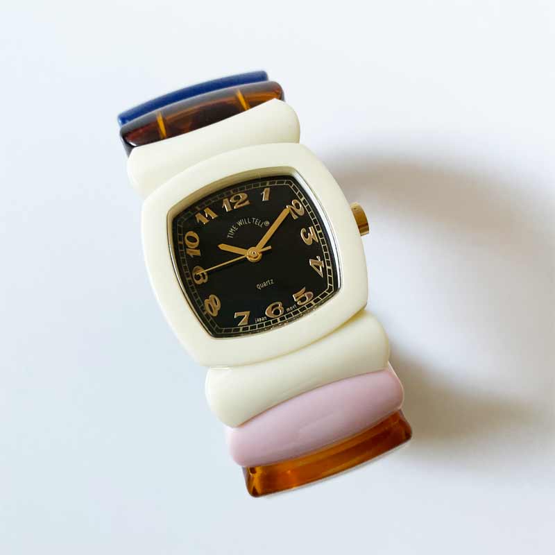 【楽天市場】TIME WILL TELL タイムウィルテル 腕時計 アイボリー ブラック レインボー：MEROWAN
