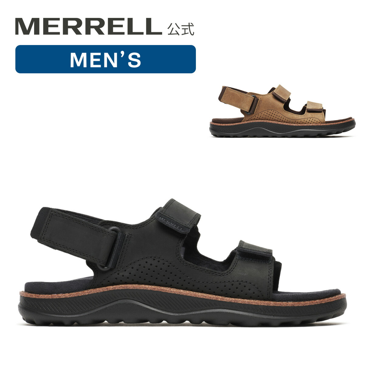 【P10倍 4/3-4/17】【公式】 メレル MERRELL メンズ COVE LEATHER BACKSTRAP コーブ レザー バックストラップ サンダル タウンユース オールシーズン キャンプ フェス アクティビティ 登山 アウトドア 00003391 00003392