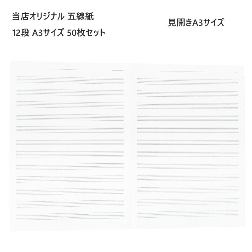 楽天市場】五線紙 A3サイズ 片面 25枚入り 見開きA3サイズ 5線 五線譜