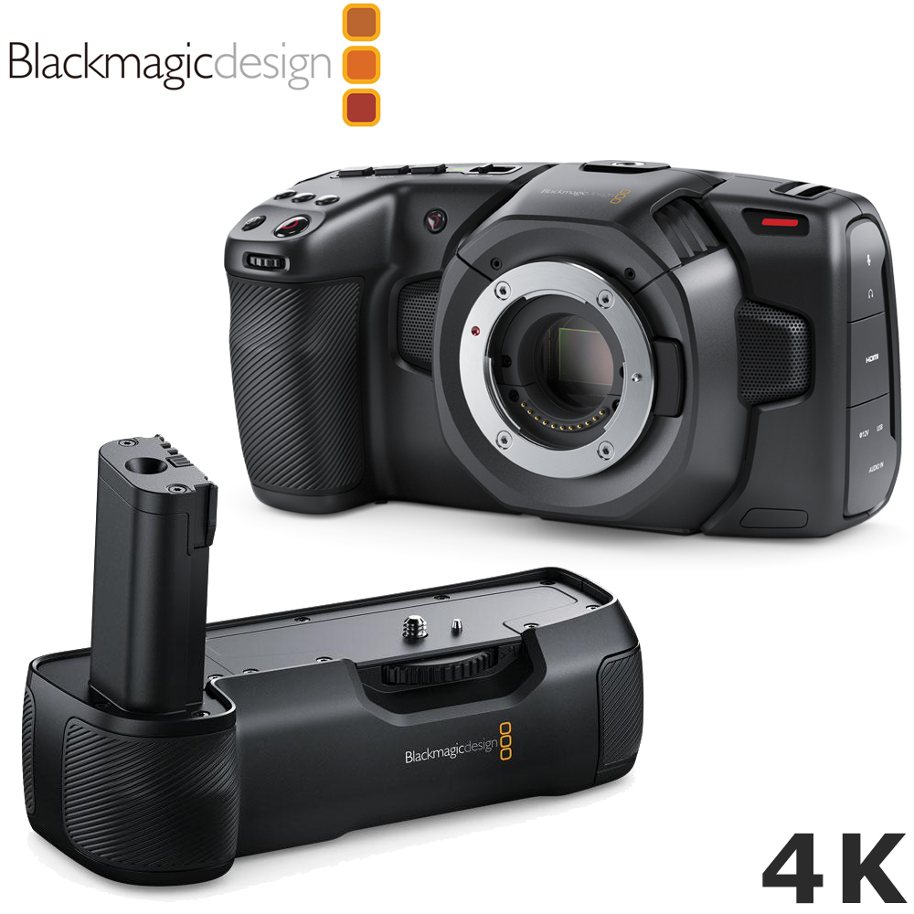Blackmagic Camera Camera ブラックマジックデザイン ポケットシネマ 4k 送料無料 Pocket Cinema ビデオカメラ本体 業務用ビデオカメラ バッテリーグリップ付 楽器のことならメリーネット