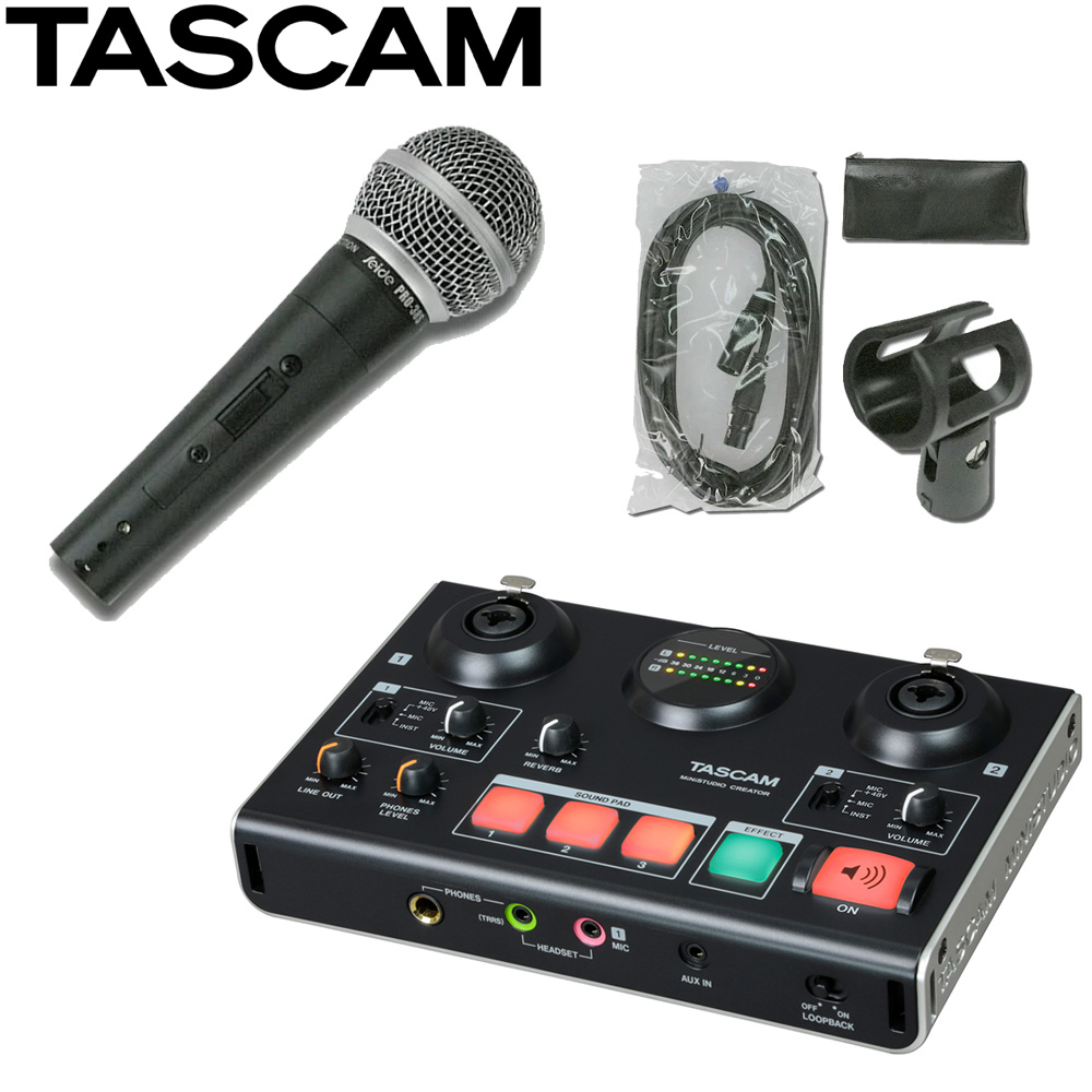 楽天市場 送料無料 Tascam Us 42b オーディオインターフェイス ダイナミックマイク 残響エフェクト内蔵 楽器のことならメリーネット