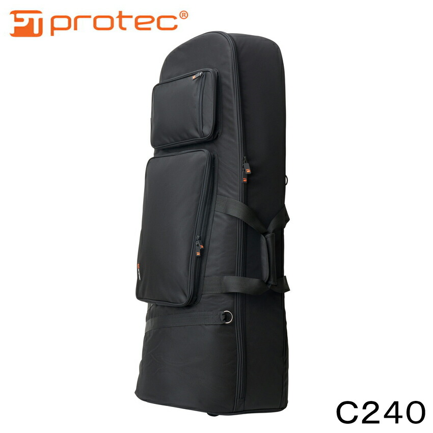 PROTEC プロテック チューバ用ケース ギグバック C240 ブラック【重量：約4.3kg】2cmの厚手のパッド 落下防止フロントストラップの付いた背負えるリュック式
