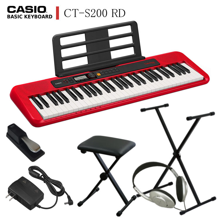 楽天市場】カシオ キーボード CT-S200「X型スタンド/椅子/ヘッドフォン