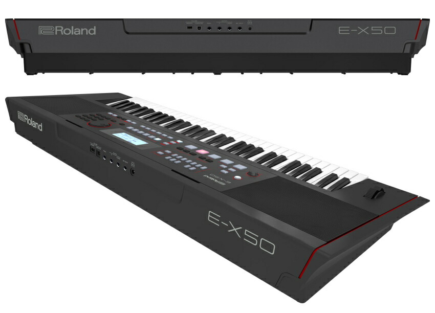 大人気 ご予約受付中ローランド キーボード E-X50 安全機能付きスタンドマイク譜面台付Roland 弾き語り電子キーボード Bluetooth マイク機能 61鍵盤 BK ブラック fucoa.cl