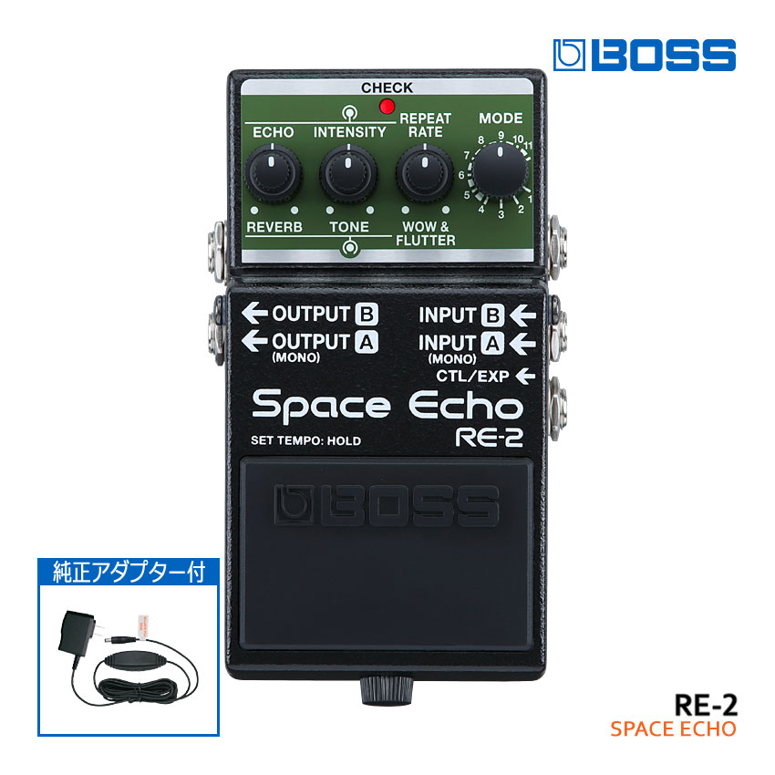 純正ACアダプター付き BOSS スペースエコー RE-2 Space Echo ボスコンパクトエフェクター