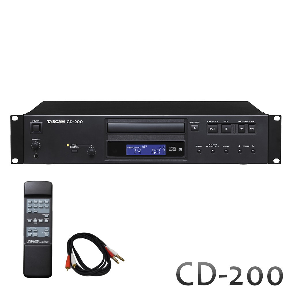 楽天市場 送料無料 業務用 Cdプレイヤー Tascam タスカム Cd 0 簡易paセットのcd 再生に最適なフォーンケーブル付き 楽器のことならメリーネット