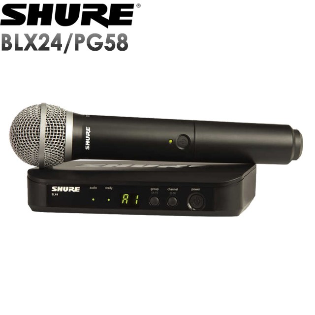 SHURE(シュアー) B帯ワイヤレスマイク １本セット BLX24/PG58 【動作範囲91m/クイックスキャン機能付き】最大同時使用可能数6本｜楽器のことならメリーネット 36,725円