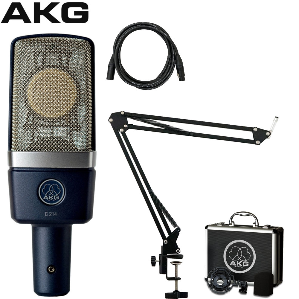 楽天市場 送料無料 Akg コンデンサーマイク C214 デスクアームマイクスタンド ドイツklotzマイク ケーブルセット 楽器のことならメリーネット