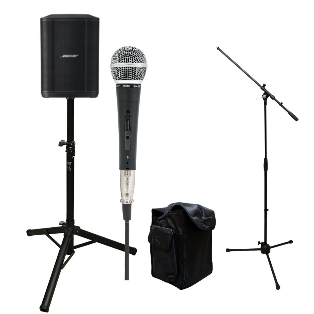 BOSE S1 Pro+ (スピーカースタンド/ケース/バッテリー駆動対応 有線マイク1本セット)｜楽器のことならメリーネット