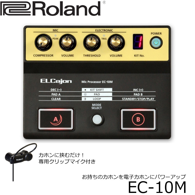 Roland ローランド EC-10M クリップマイクをホールに挟むだけ お持ちのカホンを