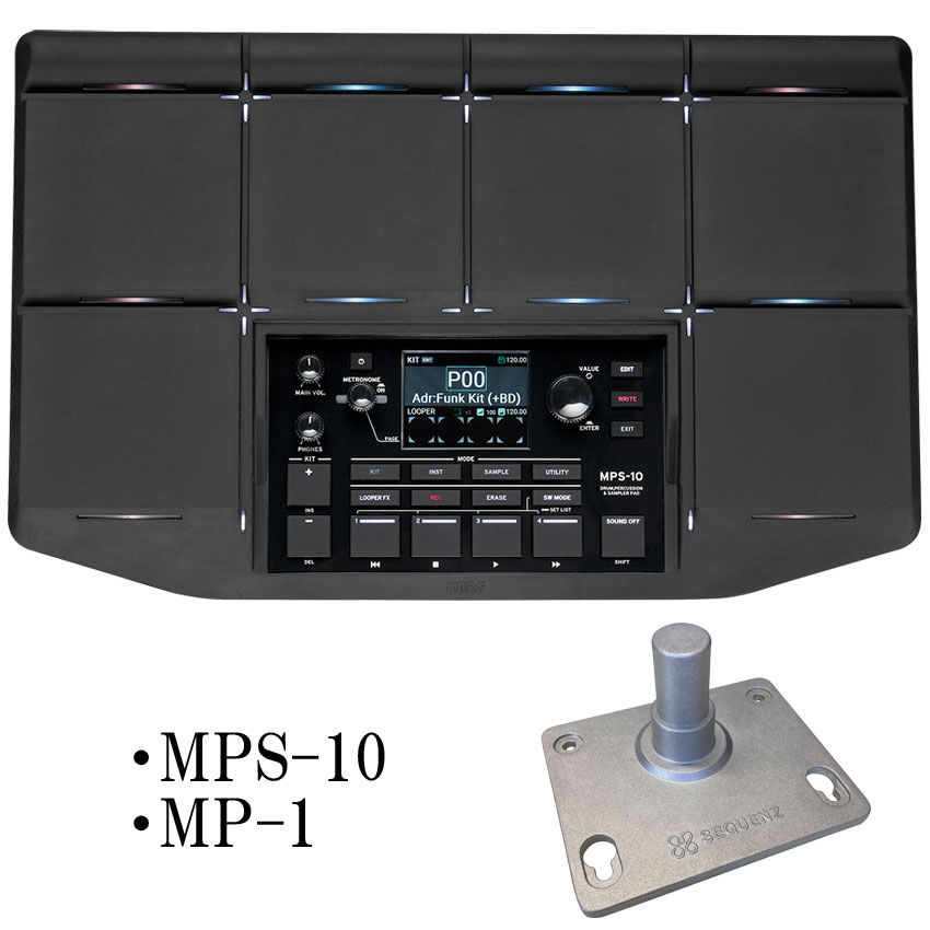 KORG MPS-10 サンプリングドラムパッド マウントアダプター(MP-1)セット ドラム パーカッション & サンプラーパッド コルグ