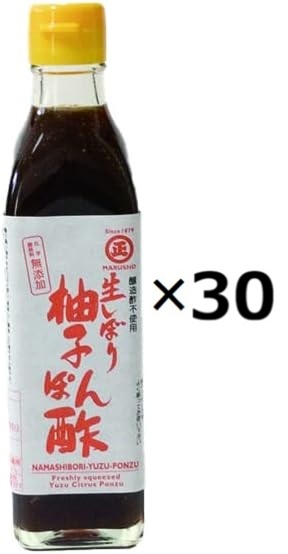 (30本セット)丸正酢醸造元 生しぼり柚子ぽん酢 300ml× 30本セット(OS)(代引・他の商品と混載不可)(沖縄・離島への発送は不可)|アルファダイレクト 店