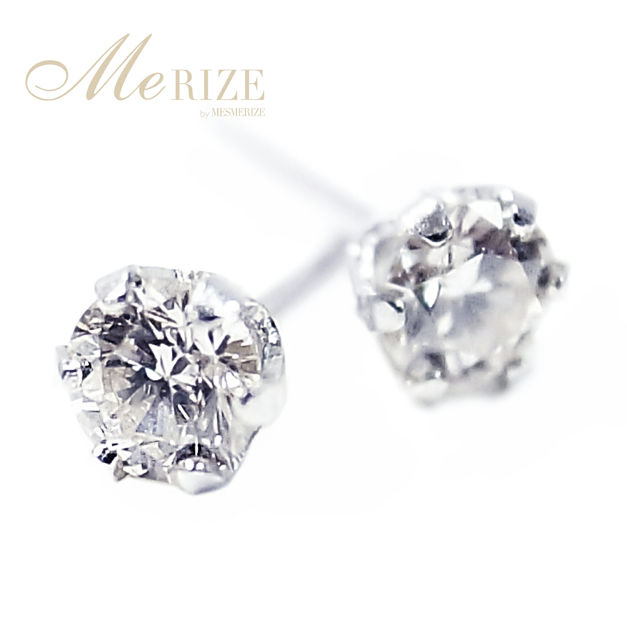 Mesmerize Pt900 Natural 0 18ct 3 0mm Diamond Earrings Tiffany Nail Pt900 Natural 0 18ct 3 0mm Diamond Earrings Tiffany Nail With Double Catch High Quality Si Cl Diamonds Off White Eared In The Por Platinum 900