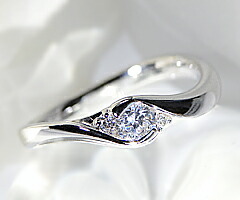 天然 一粒 ダイヤ 0.20ct リング プラチナ pt950 pt900 K18 ゴールド各色 ウェーブ 指輪 ダイヤモンド 0.2カラット 18金 18K ホワイト イエロー ピンク YG WG PG エンゲージ 婚約 シンプル ブライダル 記念日 ギフト 一粒ジュエリー 4月誕生石 品質保証書付