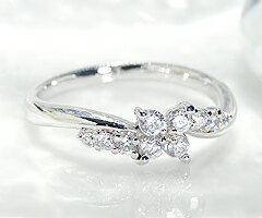 天然 ダイヤ 10石 0.30ct フラワー 花 リング プラチナ pt950 pt900 K18 ゴールド各色 指輪 レディース スイート テン ダイヤモンド 0.3カラット 18金 18K ホワイト イエロー ピンク YG WG PG 10周年 結婚記念 プレゼント ギフト ブライダル 4月誕生石 品質保証書付｜Me RIZE