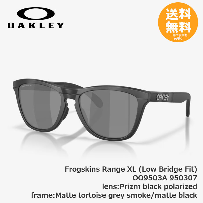 OAKLEY オーク材ロバート・エドワード・リー Frogskins Range XL (Low Bridge Fit)  950307 Matte tortoise grey smoke/matte black / Prizm black polarized 【貨物輸送無料】