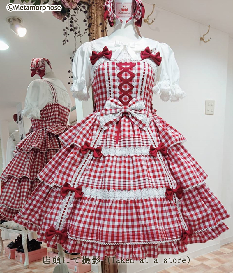 Basic Jsk ロリィタ Size レディースファッション 甘ロリ 公式 Metamorphose ブランド クラロリ Lolita 赤 ドレス 甘ロリ ワンピース クラシカル レッド 黒 3段 三段 可愛い インスタ映え おしゃれ 大きいサイズ メタモルフォーゼ プラスサイズ ３段