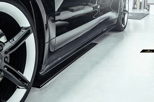 【FUTURE DESIGN 正規品】Porsche ポルシェ Taycan タイカン サイド スカート 本物Drycarbon ドライカーボン エアロ カスタム