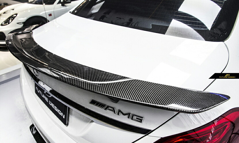 BENZ ベンツ Cクラス W205 セダン トランク用カーボン リアスポイラー AMG C200 C180 DryCarbon　R