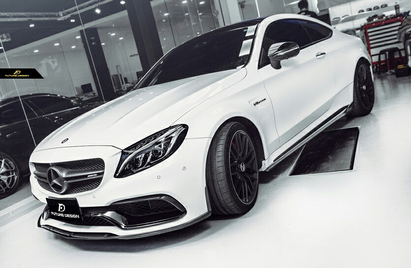 BENZ ベンツ W205 C205 Cクラス クーペ 2D 用AMG カーボン サイドスカート DryCarbon C180 C200 C43｜METEO　店
