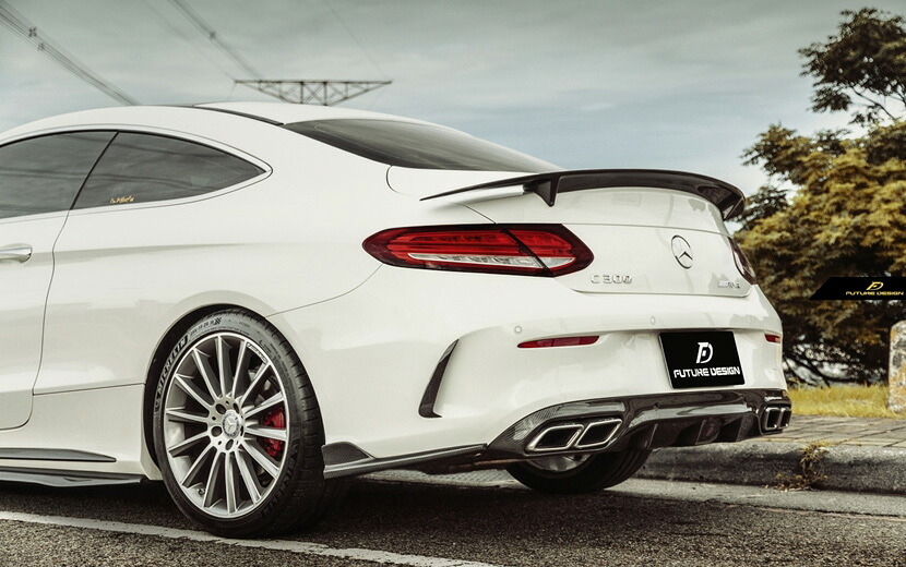 BENZ メルセデス・ベンツ C-Class C205 クーペ トランク用カーボン リアスポイラー リアウィング AMG C200 C180 Coupe DryCarbon R　エアロ　カスタム｜METEO　店