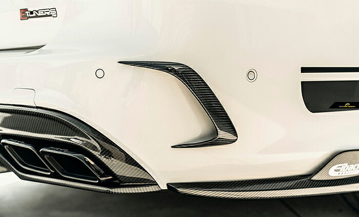 【FUTURE DESIGN】BENZ メルセデス・ベンツ Cクラス S205 ステーションワゴン AMGバンパー用カナード 本物DryCarbon ドライカーボン C180 C200 C250 C300 C43 C63