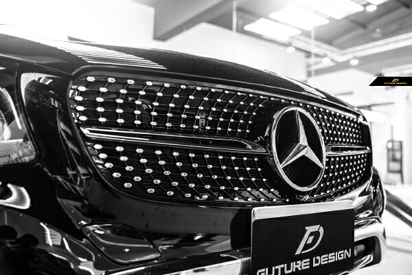 【FUTURE DESIGN】BENZ メルセデス・ベンツ W253 X253 C253 クーペ用 GLC45仕様 ダイヤモンド センターグリル ブラック・クローム GLC200 GLC250