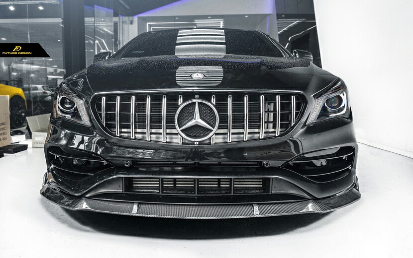 Benz ベンツ Claクラスw117 Amgパケージ フロントバンパー用カーボンリップスポイラー 本物drycarbon ドライカーボン Cla180 Amgスタイル 後期 Centralelectricals Com