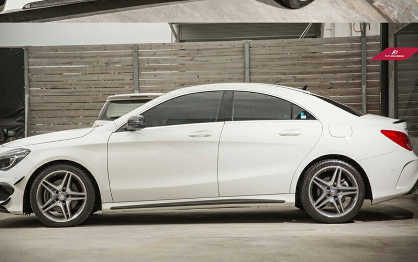 BENZ ベンツ CLAクラスW117 サイドステージ用カーボン スカート 本物DryCarbon ドライカーボン CLA45 CLA250 FD