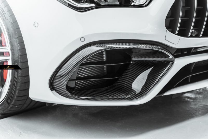 【FUTURE DESIGN】BENZ メルセデス・ベンツ CLA-Class W118 CLA45フロントバンパー用 エアベントカバー ガーニッシュ 本物DryCarbon ドライカーボン エアロ カスタム｜METEO　店