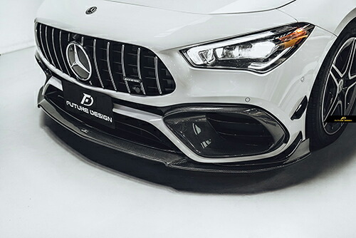 【FUTURE DESIGN】BENZ メルセデス・ベンツ CLA-Class W118 X118 C118 CLA45フロントバンパー用リップスポイラー 本物DryCarbon ドライカーボン エアロ カスタム｜METEO　店
