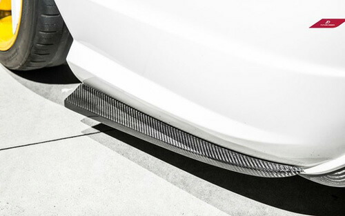 【FUTURE DESIGN】BENZ メルセデス・ベンツ Cクラス W204 セダン AMGバンパー用リア カナード スポイラー スプリッター 本物DryCarbon ドライカーボン AMG C63