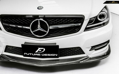 メルセデス ベンツ Benz Future フロントバンパー用リップスポイラー パーツ Cクラス W4 後期車 Amg 本物drycarbon 車用品 カスタム Meteo 店 後期車 Design ドライカーボン エアロ