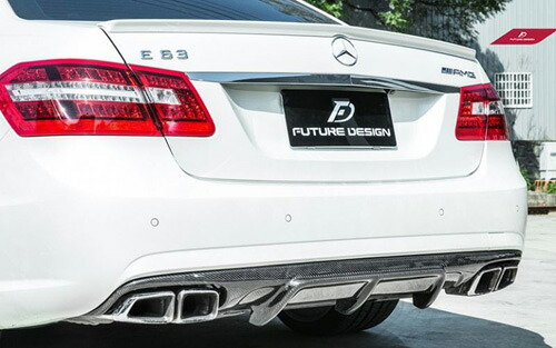 【FUTURE DESIGN】BENZ メルセデスベンツ Eクラス W212 AMGバンパー用ディフューザー 本物Carbon カーボン エアロ カスタム