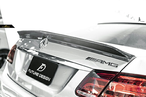 【FUTURE DESIGN】BENZ メルセデスベンツ Eクラス W212 トランク用リアスポイラー 本物DryCarbon ドライカーボン エアロ カスタム｜METEO　店