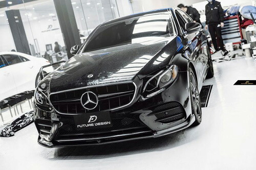 【FUTURE DESIGN】BENZ メルセデス・ベンツ Eクラス W213 セダン・S213 ワゴン AMG フロントバンパー用 リップスポイラー 本物DryCarbon ドライカーボン｜METEO　店