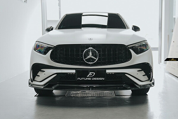 【FUTURE DESIGN 正規品】BENZ メルセデス・ベンツ GLC X254 C254 W254 SUV クーペ フロントバンパー用 リップスポイラー 本物Dry Carbon ドライカーボン