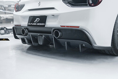 Ferrari フェラーリ 488 リアバンパー用リアディフューザー スポイラー DryCarbon ドライカーボン エアロパーツ ボディーライン カスタム