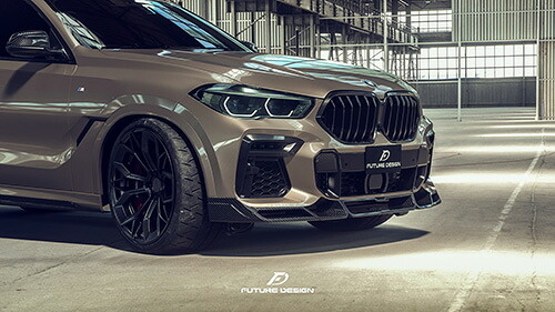 【FUTURE DESIGN】BMW Xシリーズ X6 G06 Mスポーツ フロントバンパー用リップスポイラー 本物DryCarbon ドライカーボン エアロ カスタム|METEO 店