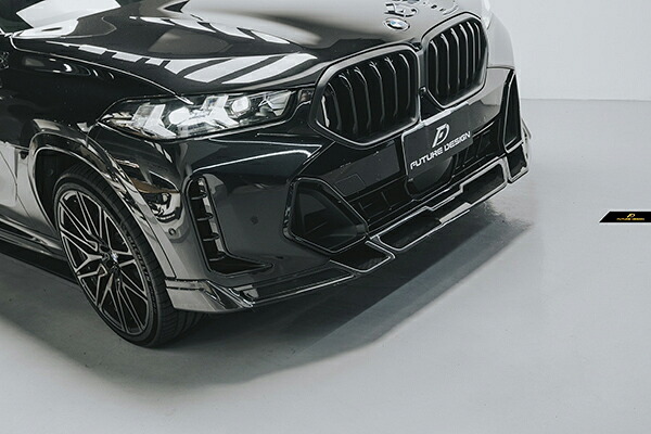 【FUTURE DESIGN】BMW Xシリーズ X6 G06 後期車 Mスポーツ フロントバンパー用リップスポイラー 本物DryCarbon ドライカーボン エアロ カスタム｜METEO　店