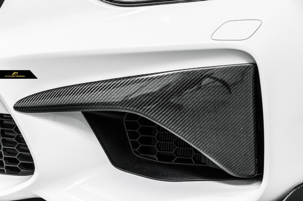 BMW F87 M2 フロントバンパー用カーボンスプリッター カバー 本物DryCarbon ドライカーボン パフォーマンス エアロ スポイラー COVER|METEO 店