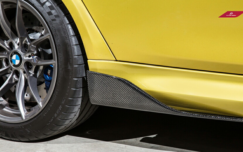 BMW F80 M3 セダン専用サイドスカート ステージ サイドスポイラー カーボンDryCarbon 本物ドライカーボン FDGT