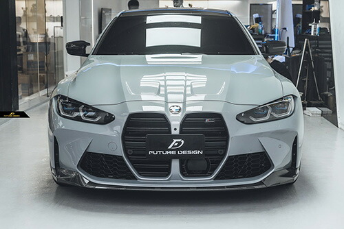 【FUTURE DESIGN】BMW 3シリーズ G80 M3 4シリーズ G82 M4 フロント用 リップスポイラー 本物DryCarbon ドライカーボン パフォーマンス カスタム エアロ