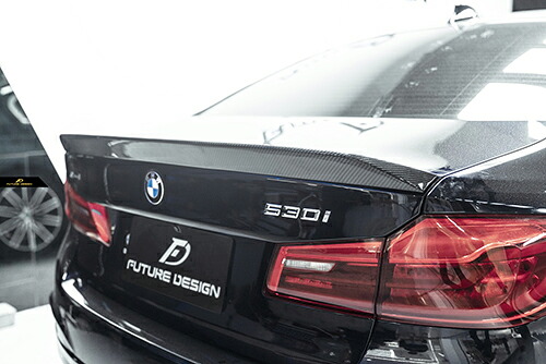【FUTURE DESIGN】BMW 5シリーズ G30 F90 セダン トランク用 DryCarbon ドライカーボン リアスポイラー トランクスポイラー ウイング M5|METEO 店
