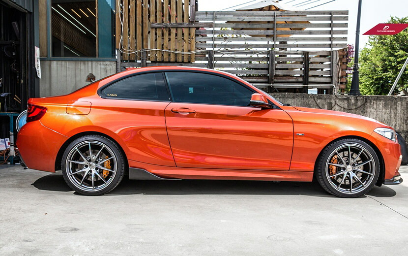 BMW 2シリーズ F22 Mスポーツ M2バンパー用サイド スポイラー スカート ステージ 本物DryCarbon カーボン パフォーマンス FD スタイル クーペ｜METEO　店