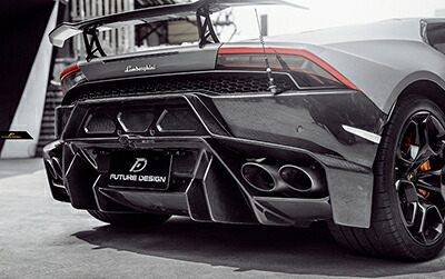 Lamborghini ランボルギーニ Huracán LP580-2 LP610-4 カーボン リア ディフューザー 本物DryCarbon ドライカーボン V エアロ